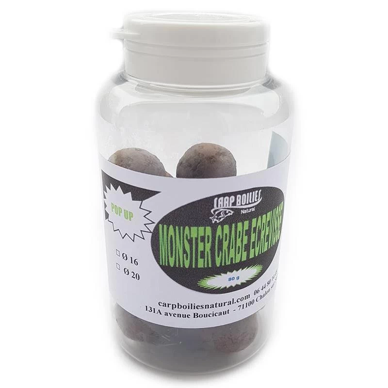 BOUILLETTE FLOTTANTE CARP BOILIES NATURAL MONSTER CRABE ECREVISSE 1 BOUILLETTE FLOTTANTE CARP BOILIES NATURAL MONSTER CRABE ECREVISSE