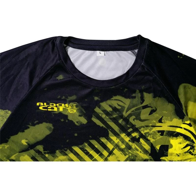TEE SHIRT MANCHES LONGUES HOMME BLACK CAT FISHING JERSEY - NOIR/JAUNE 4 TEE SHIRT MANCHES LONGUES HOMME BLACK CAT FISHING JERSEY - NOIR/JAUNE – Image 4
