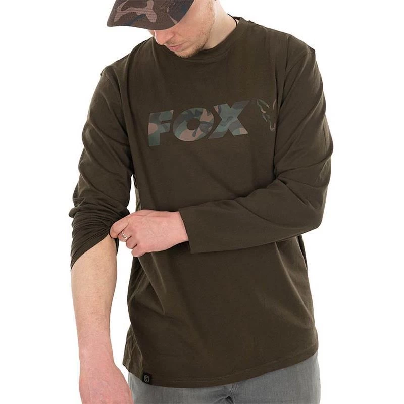 TEE SHIRT MANCHES LONGUES HOMME FOX LONG SLEEVE KHAKI/CAMO T-SHIRT - KAKI 1 TEE SHIRT MANCHES LONGUES HOMME FOX LONG SLEEVE KHAKI/CAMO T-SHIRT - KAKI